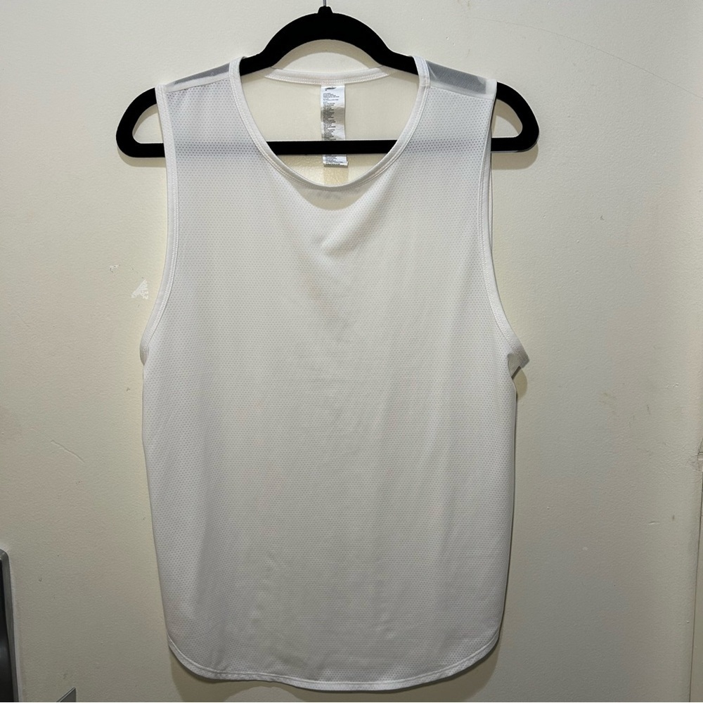 Fabletics White Mesh Muscle Tank Size Large